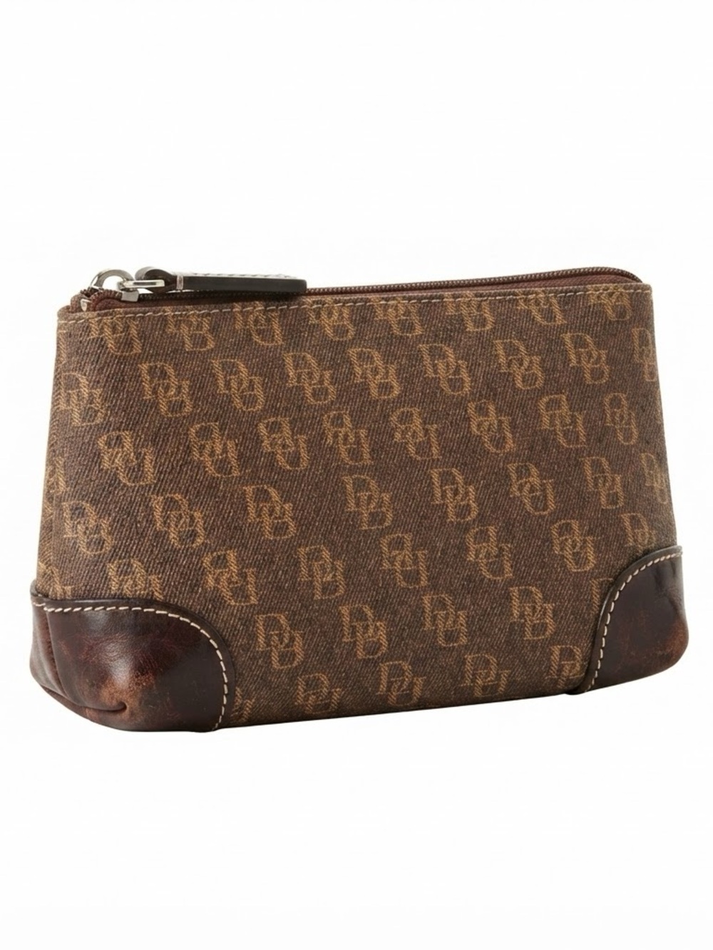 Dooney and Bourke. Signature Brown Monogram Canvas Women’s Pouch Wristlet